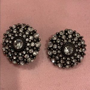 Gorgeous black and silver w/ pave CZ earrings